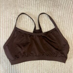 M brown sports bra